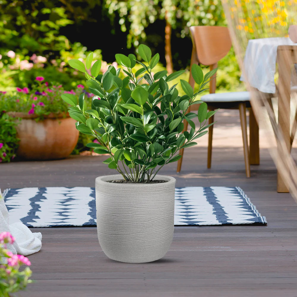 divina garden vaso in resina da esterno interno per piante cilindro di design d 35x34h raffaello beige ean 8056157809029