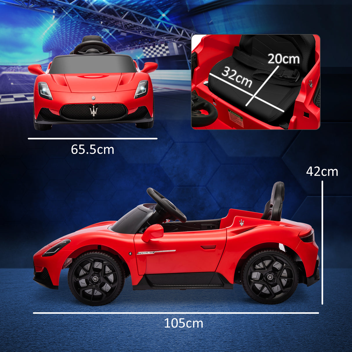 easycomfort easycomfort macchina elettrica per bambini 3 6anni auto maserati mc20 con guida manuale telecomando e fari led eta 3 6 anni rosso