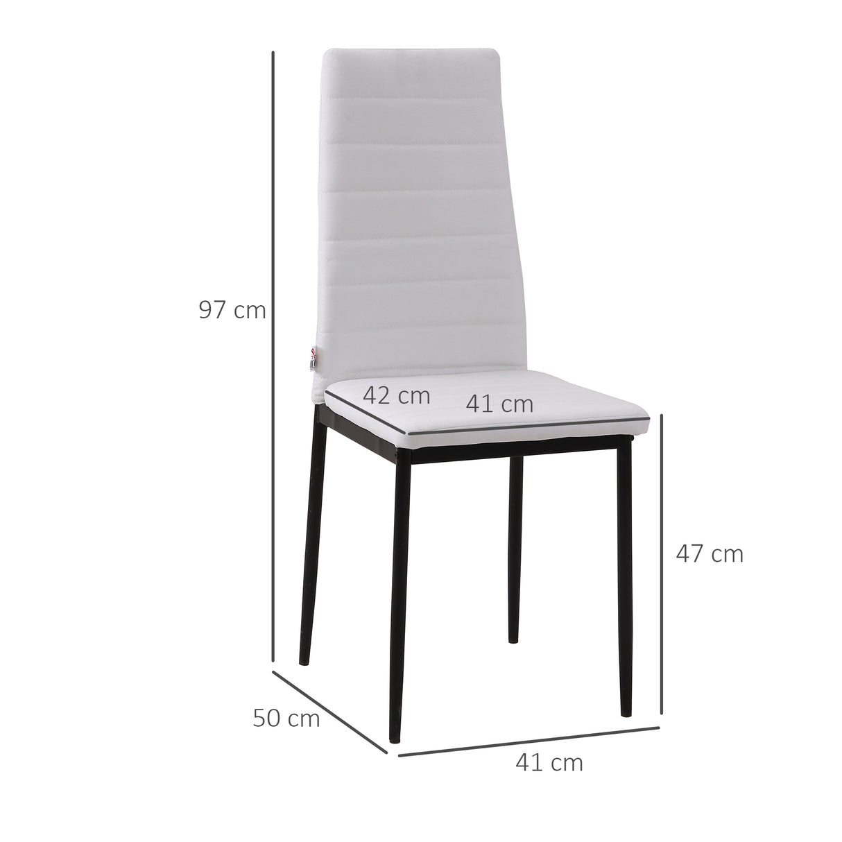easycomfort easycomfort set 4 sedie imbottite stile moderno in metallo e tessuto bianco