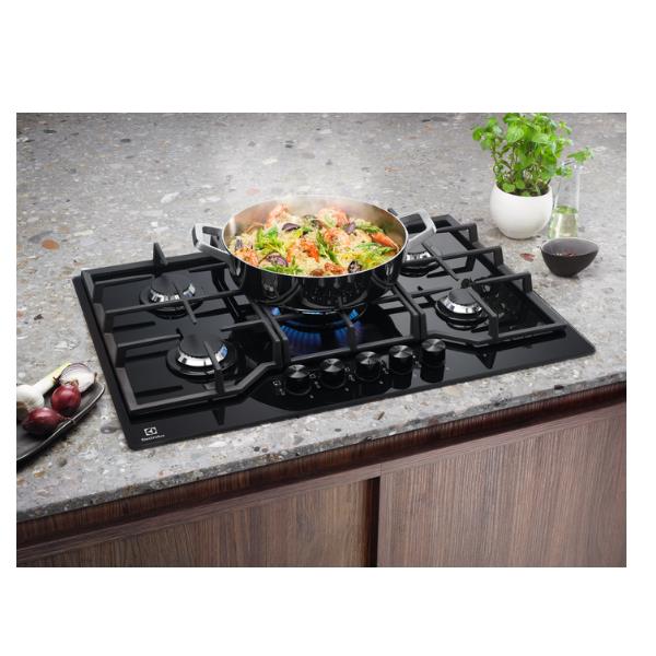 electrolux piano cottura a gas electrolux egg7536k 5 fuochi l74xp51 vetro temperato nero ean 7332543782901