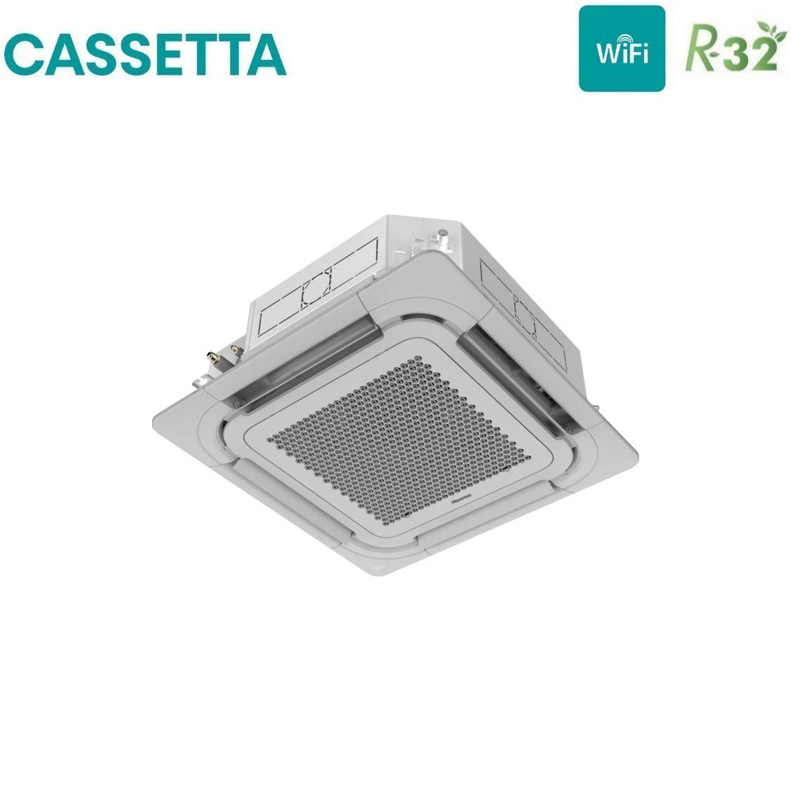 hisense condizionatore a cassetta hisense 48000 btu auc140ur4rkc8 trifase r 32 wi fi optional con telecomando e pannello