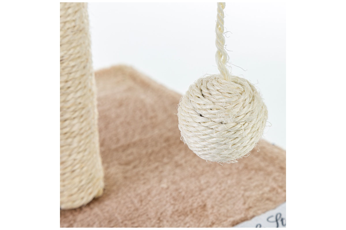 le stelle tiragraffi per gatti beige rivestimento peluche con palle e palo bianchi 34x42xh 51cm 8024299800259 ean 8024299800259