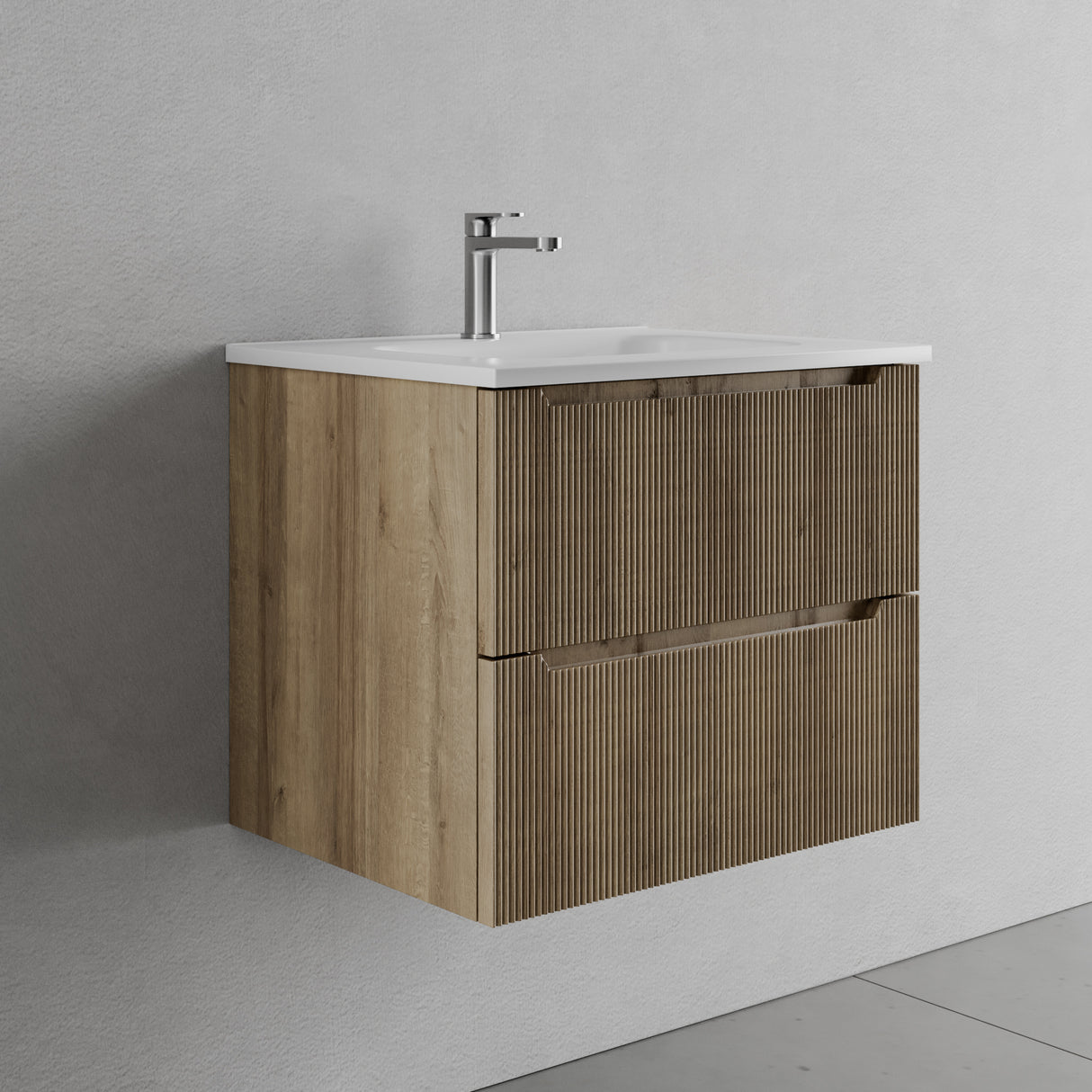 legnox consolle bagno legnox rigo 80 cm rovere con 2 cassetti lavabo specchio e lampada