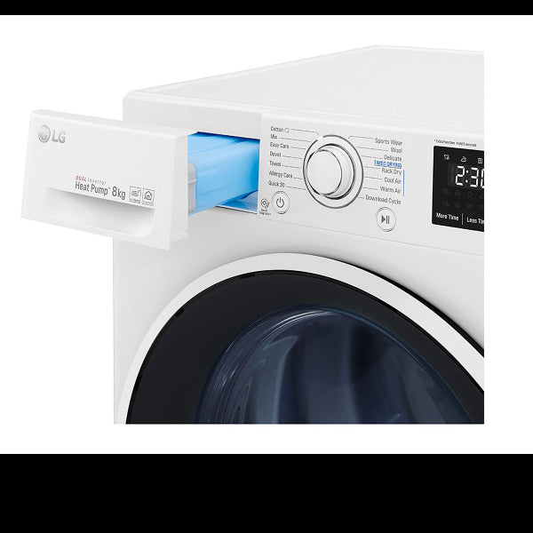 lg asciugatrice a carico frontale lg 8 kg dual inverter eco hybrid wi fi rc80u2av4d classe a ean 8806098581726