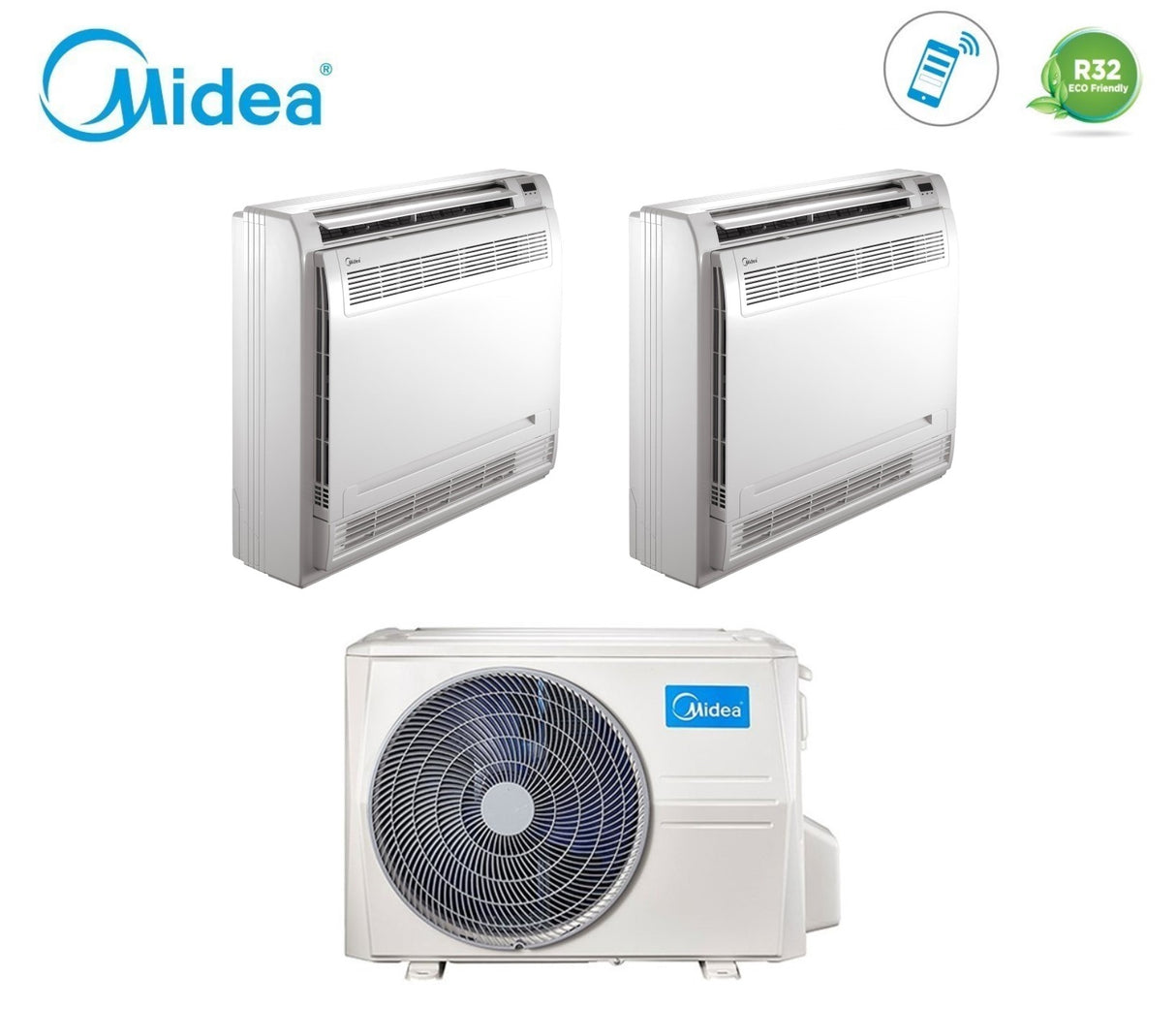 midea climatizzatore condizionatore console midea dual split inverter 1212 con m3of 21hfn8 q r 32 1200012000