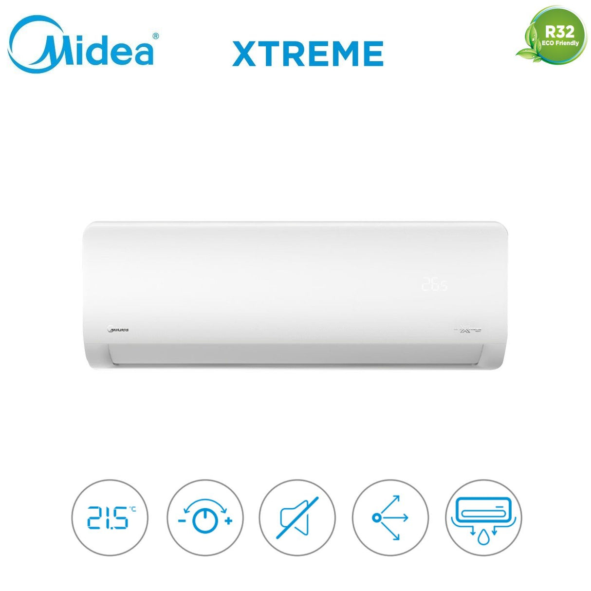 midea climatizzatore condizionatore midea quadri split inverter serie xtreme 991212 con m4oe 28hfn8 r 32 wi fi integrato 900090001200012000 novita