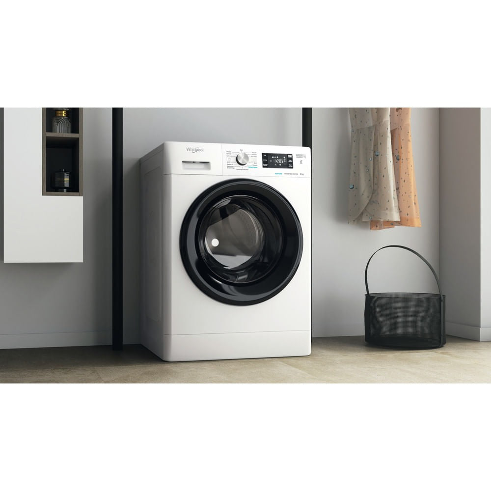 whirlpool lavatrice a carica frontale whirlpool ffb r8528 bv it 8 kg classe b 1200 giri a845xl595xp63 tecnologia 6 senso refresh vapore ean 8003437048968