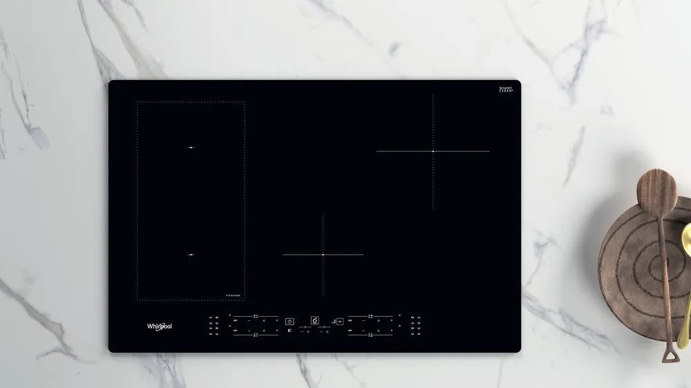 whirlpool piano cottura a induzione whirlpool wlb2977ne 4 fuochi in vetro nero lxp 77x54 flexicook booster wl b2977 ne ean 8003437601699