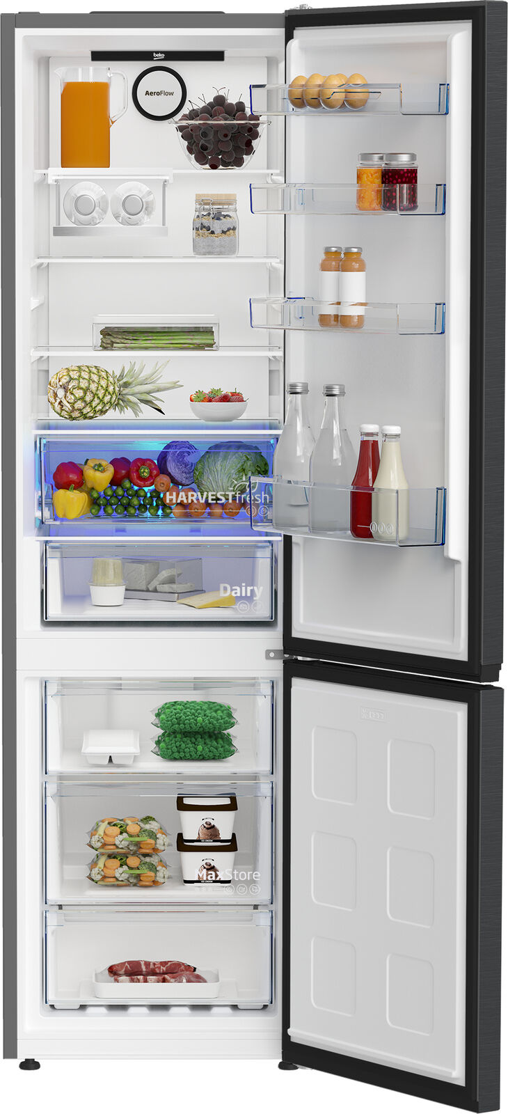 beko frigorifero combinato beko b7rcne407hxbr beyond 355 litri classe b total no frost a2035xl595xp653 compressore prosmart inverter dark inox ean 8690842580147