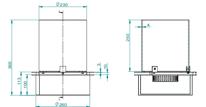 divina fire bruciatore tondo con vetro per camino a bioetanolo biocamino inox 3 lt d 30 ean 8056157805519