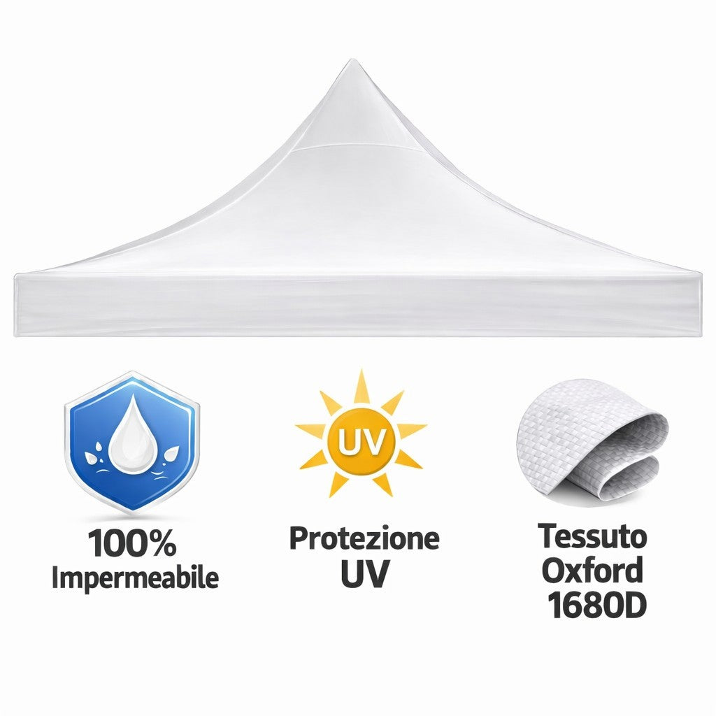 divina garden gazebo richiudibile professionale market pro 3x3 struttura in alluminio esagonale impermeabile bianco ean 8056157808855