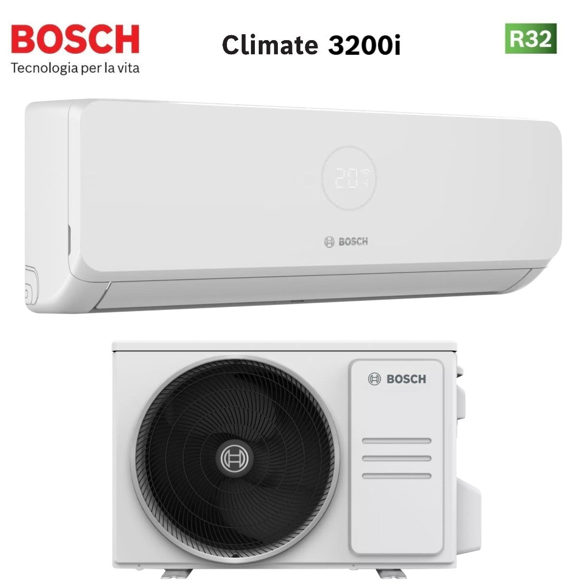 junkers bosch condizionatore bosch climate 3200i 9000 btu cl3200i set 25 we r 32 wi fi optional