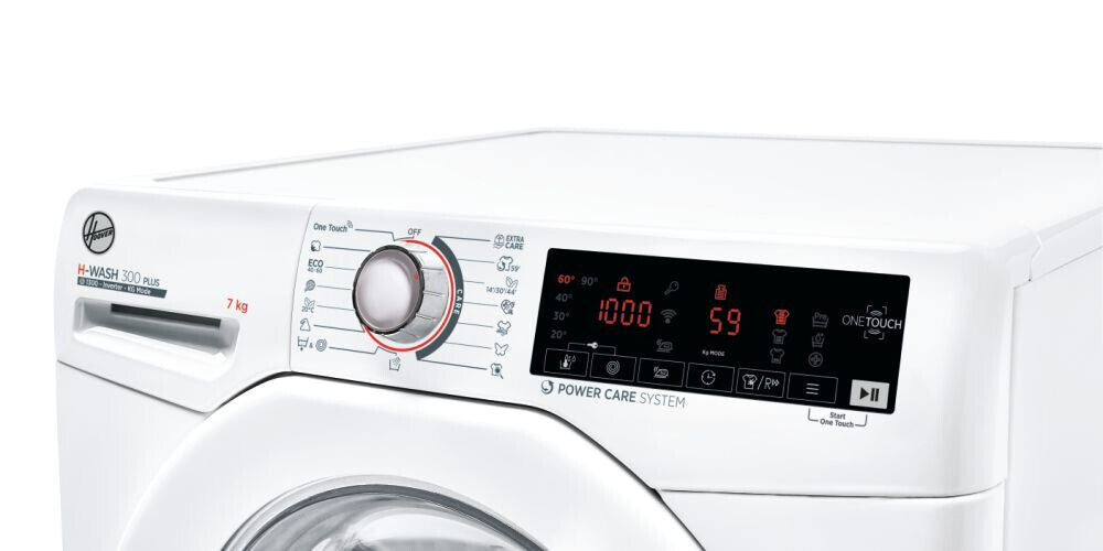 lavatrice a carico frontale hoover 7 kg h3w4 37txme1 s 1300 giri classe a l60xp45xa85 h wash 300 plus ean 8059019012698