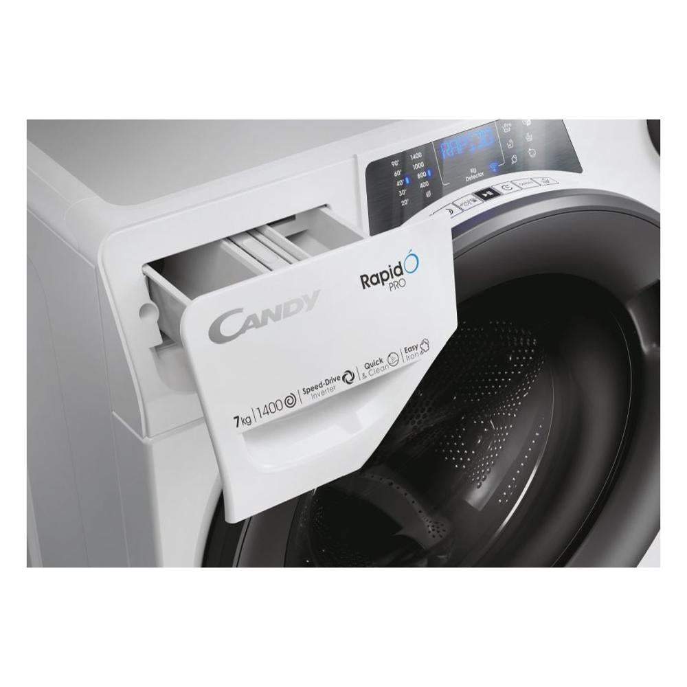candy lavatrice a carico frontale candy rapido 7 kg slim rp4476bwmr 1 s classe a 1400 giri a85xl60xp45 motore speed drive quickclean ean 8059019040554