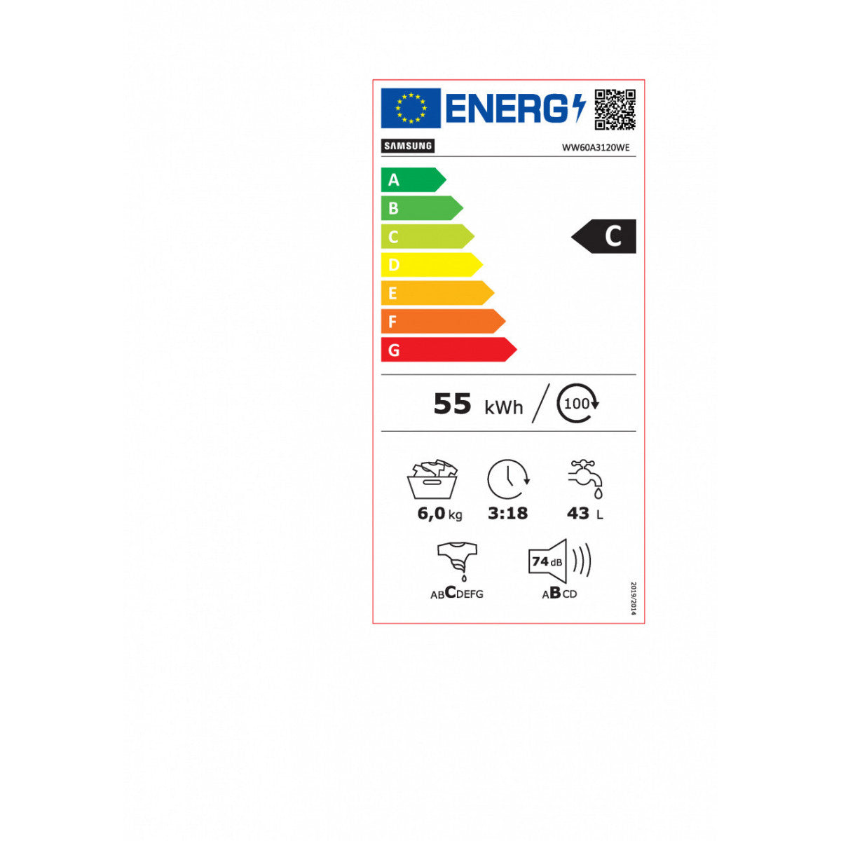 samsung lavatrice a carica frontale 6 kg samsung ww60a3120we 1200 giri classe c ean 8806092581920