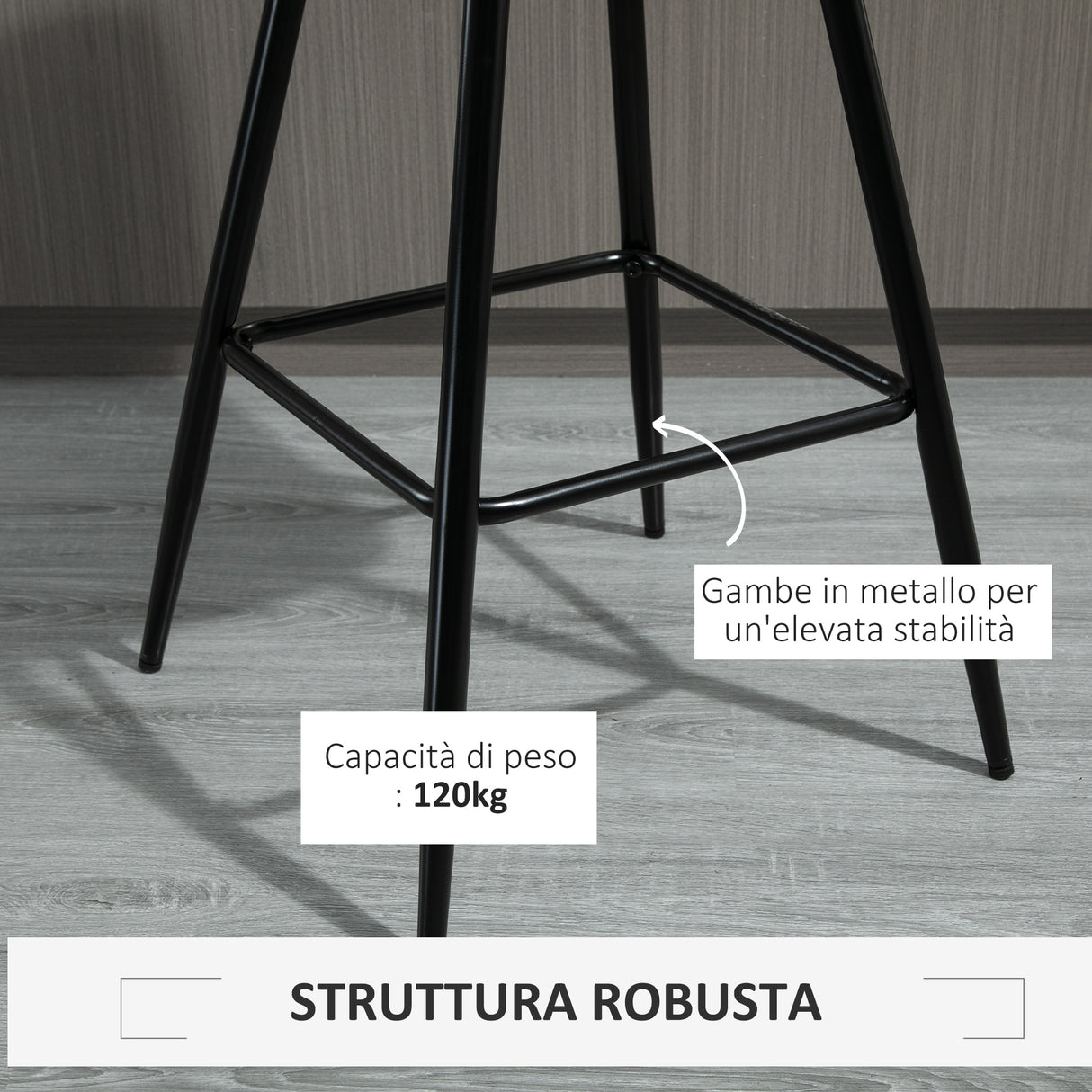 easycomfort easycomfort set 2 sgabelli da bar sedie imbottite stile nordico velluto grigio ean 8054144138626
