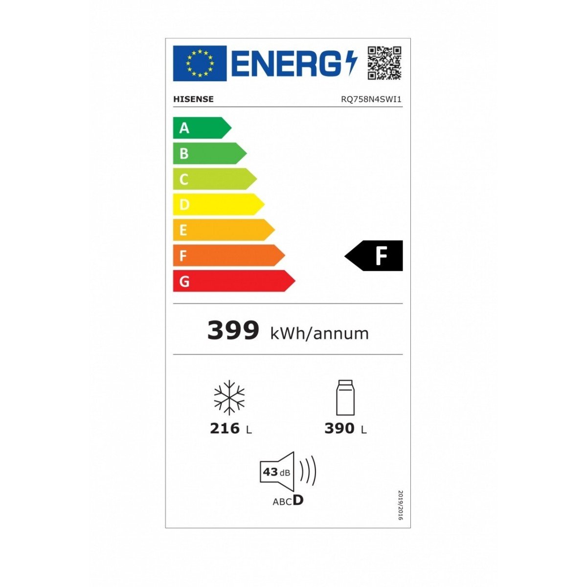 hisense frigorifero 4 porte hisense rq758n4swi1 multi air flow total no frost classe f ean 6921727052384