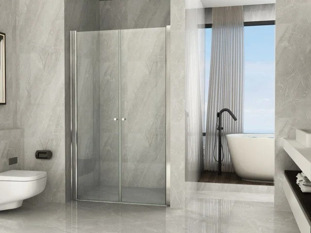 idrom porta saloon per doccia a nicchia 017 vetro temperato da 8 mm