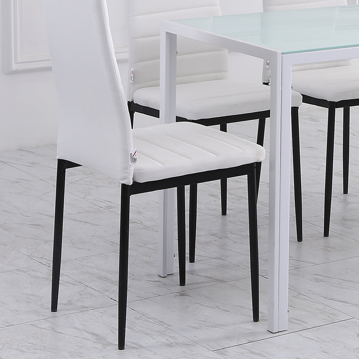 easycomfort easycomfort set 4 sedie imbottite stile moderno in metallo e tessuto bianco