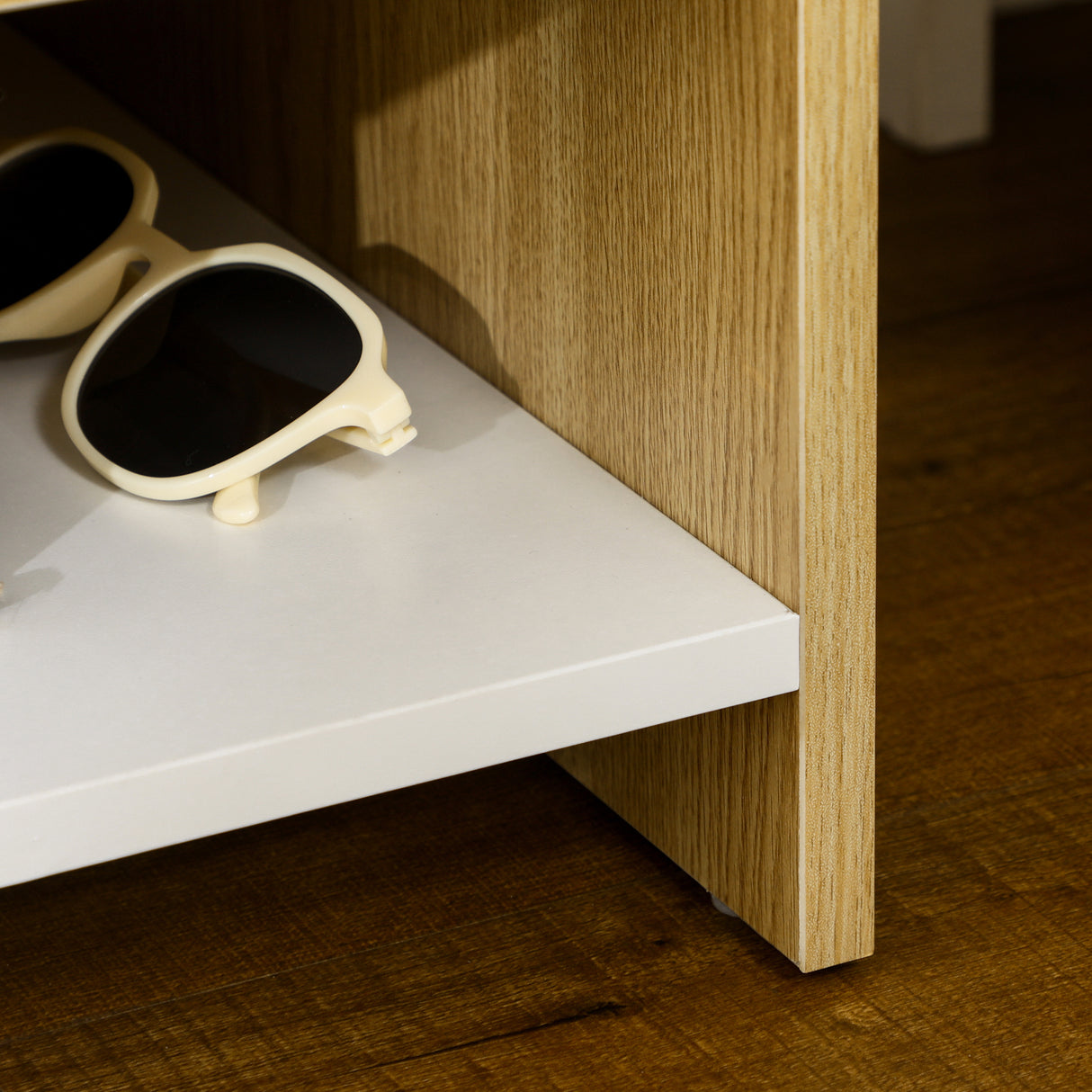 easycomfort easycomfort comodino moderno con 2 prese e porte usb e cassetto in truciolato 40x40x60cm color legno