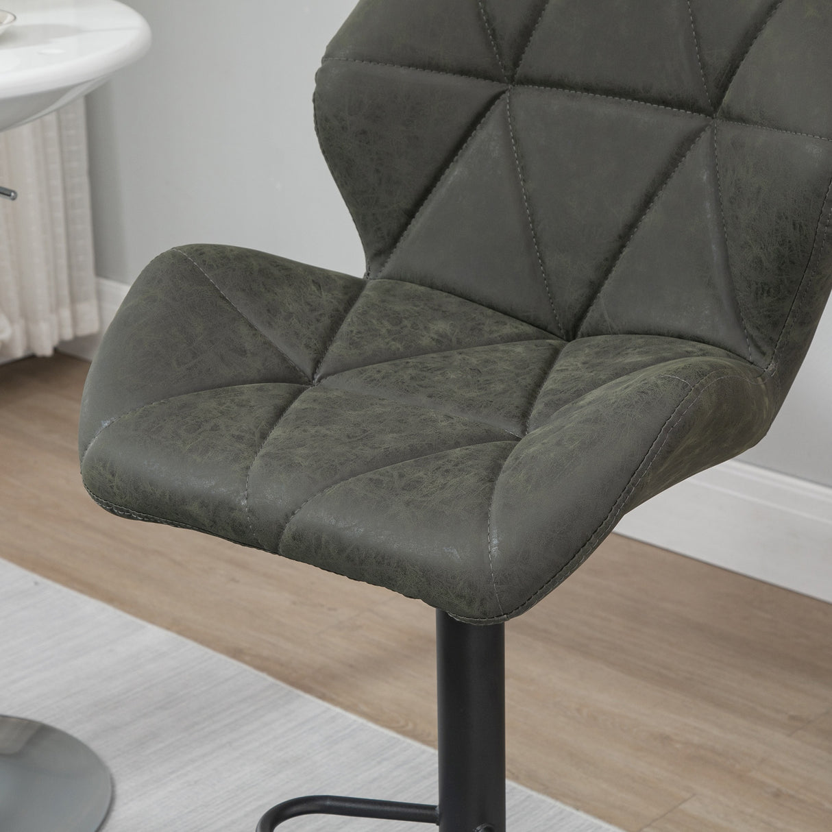 easycomfort easycomfort set 2 sgabelli da bar girevoli con altezza regolabile rivestimento similpelle e base rotonda grigio