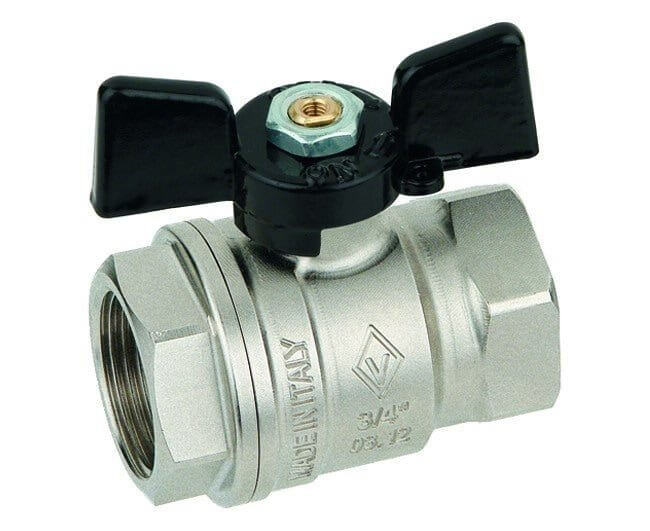 bugatti arresto bugatti con farfalla in alluminio femmina femmina valvola a sfera passaggio totale 1 cod b9121 ean 8027010182764