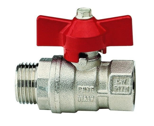 itap arresto con farfalla maschio femmina maniglia in alluminio corpo in ottone nichelato 150c modello 1 codice 1191 ean 8023298014568