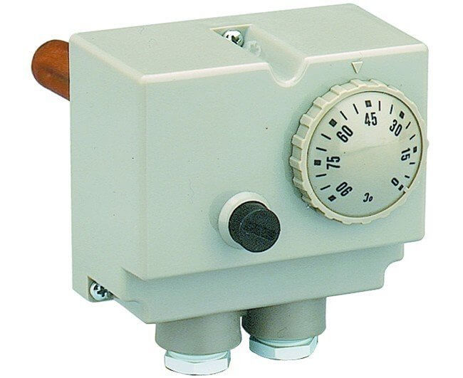 caleffi bitermostato ad immersione caleffi con ripristino manuale taratura 100c di regolazione attacco 12 inail ip40 250v cod 623000 ean 8016615021929