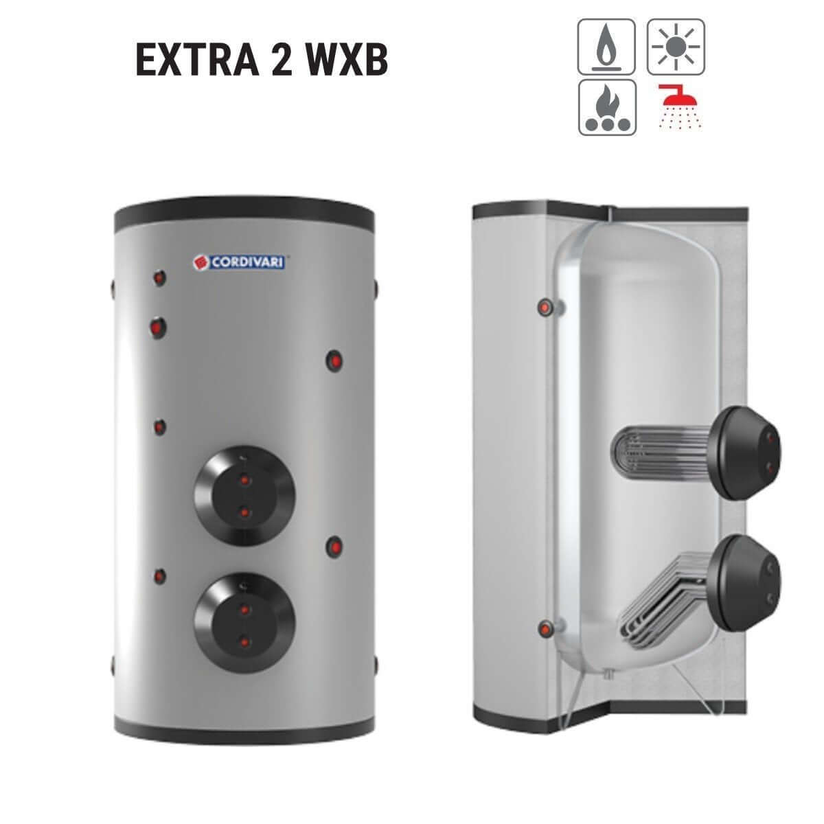 cordivari bollitore polywarm cordivari modello extra 2 wxb 200 con 2 scambiatori estraibili in acciaio inox 316l