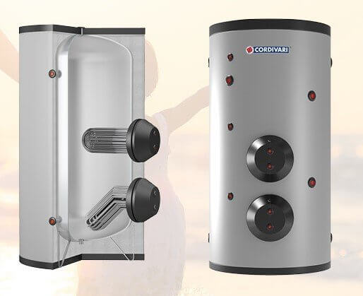 cordivari bollitore polywarm cordivari modello extra 2 wxc 500 con 2 scambiatori estraibili in acciaio inox 316l