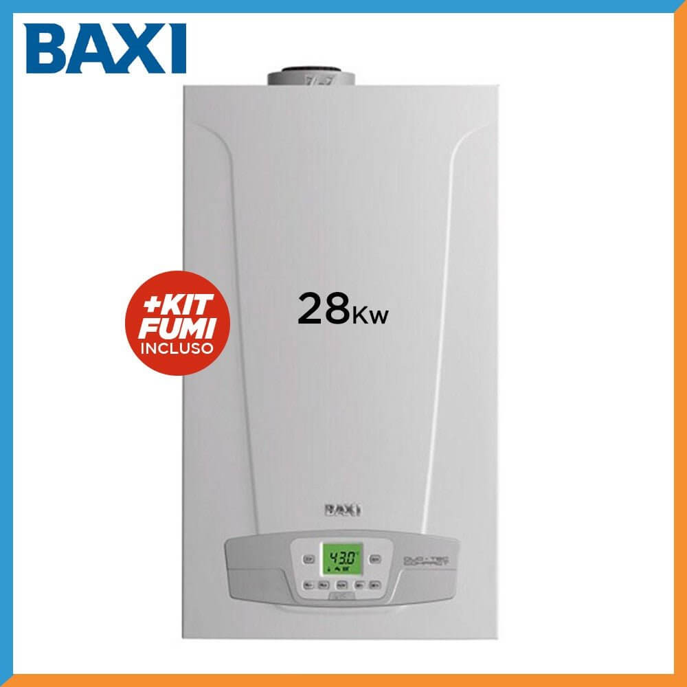 baxi caldaia a gas a condensazione baxi modello duo tec compact 28 ht ga metano o gpl completa di kit scarico fumi duo tec gpl ean 8056138593923