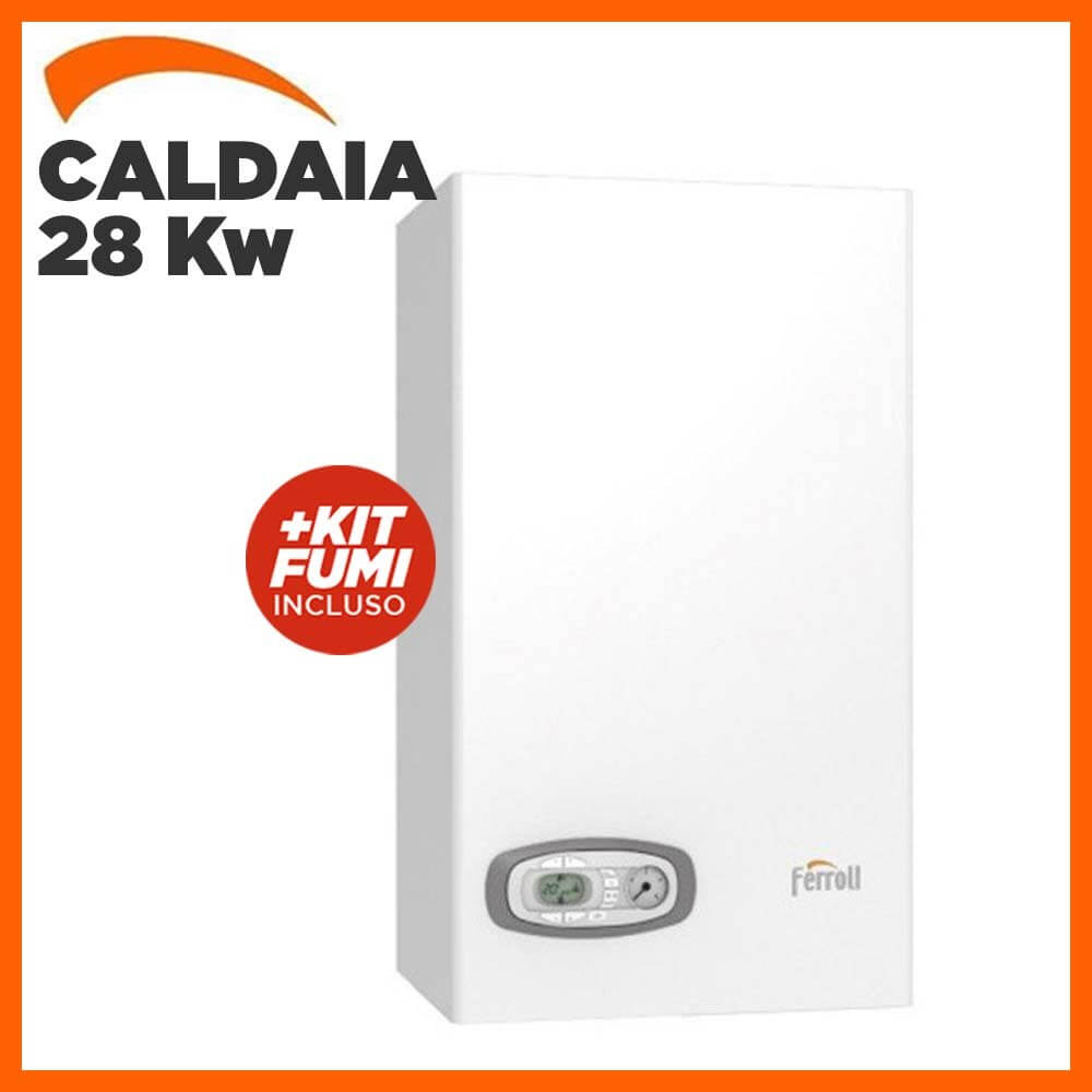 ferroli caldaia a gas ferroli divacondens d f28 a condensazione metano completa di kit per scarico fumi