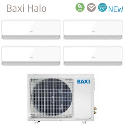 Climatizzatore Condizionatore Baxi Quadri Split Inverter Serie Halo Bianco 9+9+9+12 Con Lsgt100-4m R-32 Wi-Fi Integrato 9000+9000+9000+12000 - CaldaieMurali