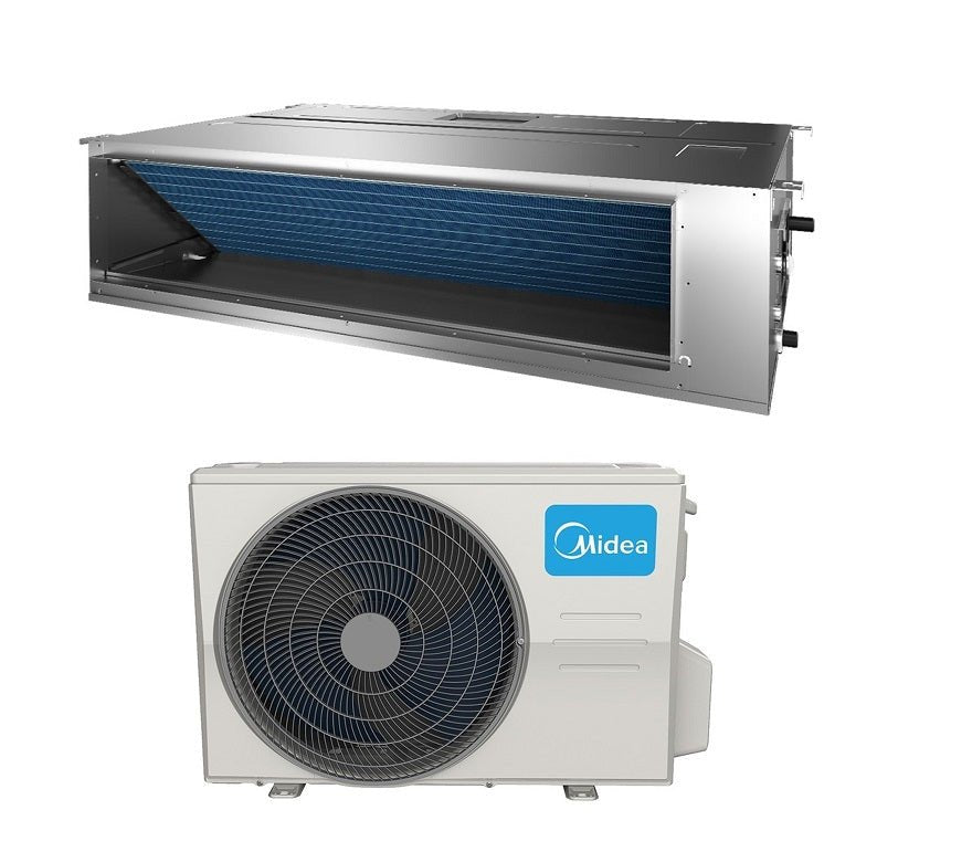 midea climatizzatore condizionatore canalizzato canalizzabile midea inverter 12000 btu r 32 mtiu 12hwfnx qrd0w completo di tecomando e comando a filo a wi fi optional novita