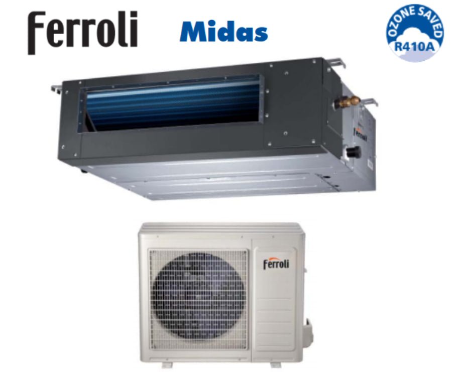 ferroli climatizzatore condizionatore canalizzato inverter ferroli serie midas 18000 btu 2c04920f r 32