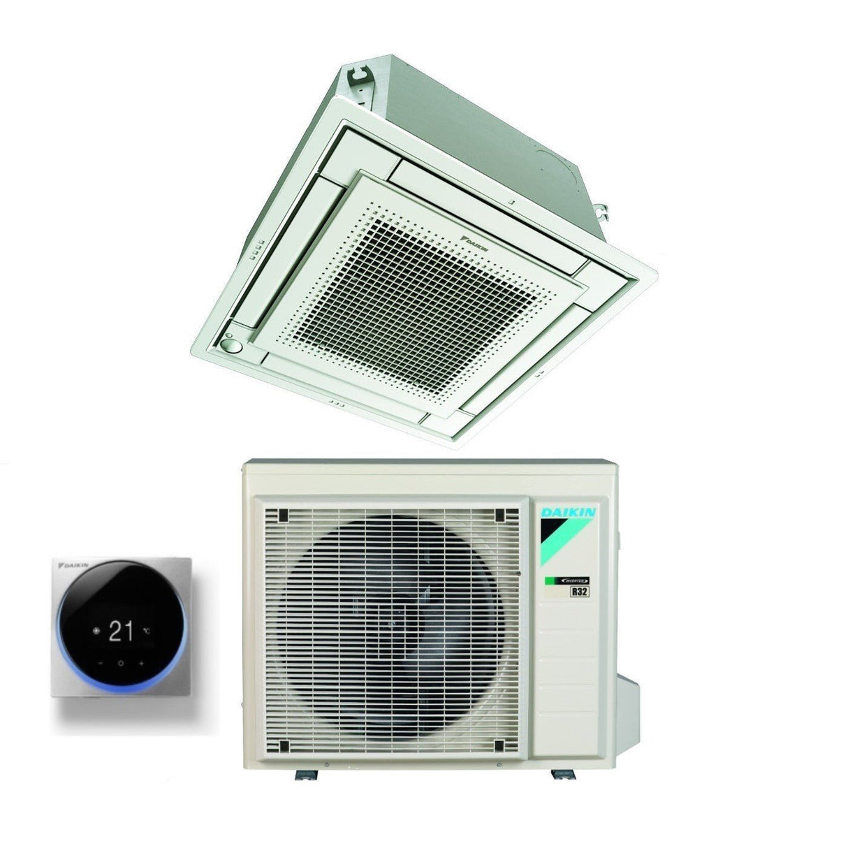 daikin climatizzatore condizionatore daikin a cassetta fully flat 12000 btu ffa35a9 r 32 wi fi optional con griglia inclusa classe aa garanzia italiana