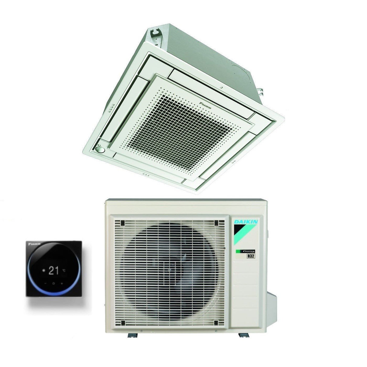 daikin climatizzatore condizionatore daikin a cassetta fully flat 12000 btu ffa35a9 r 32 wi fi optional con griglia inclusa classe aa garanzia italiana