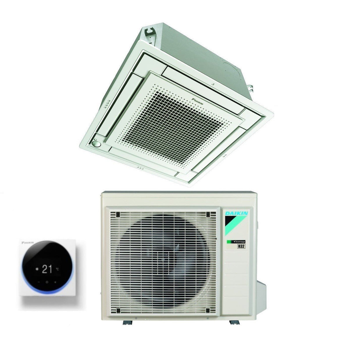 daikin climatizzatore condizionatore daikin a cassetta fully flat 12000 btu ffa35a9 r 32 wi fi optional con griglia inclusa classe aa garanzia italiana
