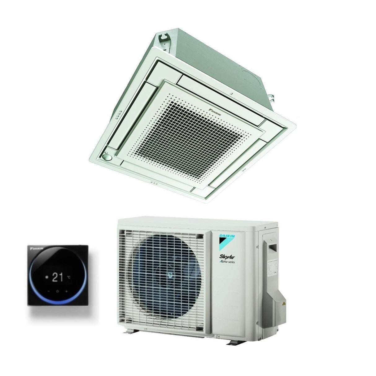 daikin climatizzatore condizionatore daikin a cassetta fully flat 12000 btu ffa35a9 rzag35a r 32 wi fi optional con comando a filo e griglia inclusi