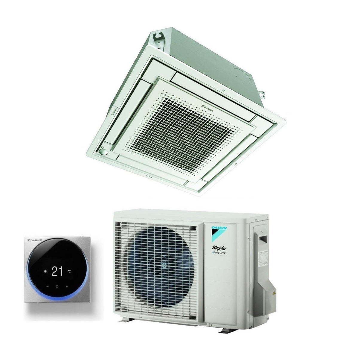 daikin climatizzatore condizionatore daikin a cassetta fully flat 12000 btu ffa35a9 rzag35a r 32 wi fi optional con comando a filo e griglia inclusi