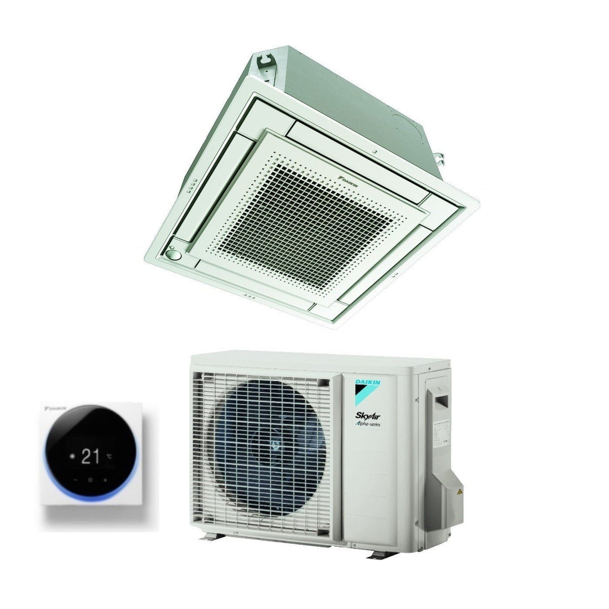 daikin climatizzatore condizionatore daikin a cassetta fully flat 12000 btu ffa35a9 rzag35a r 32 wi fi optional con comando a filo e griglia inclusi