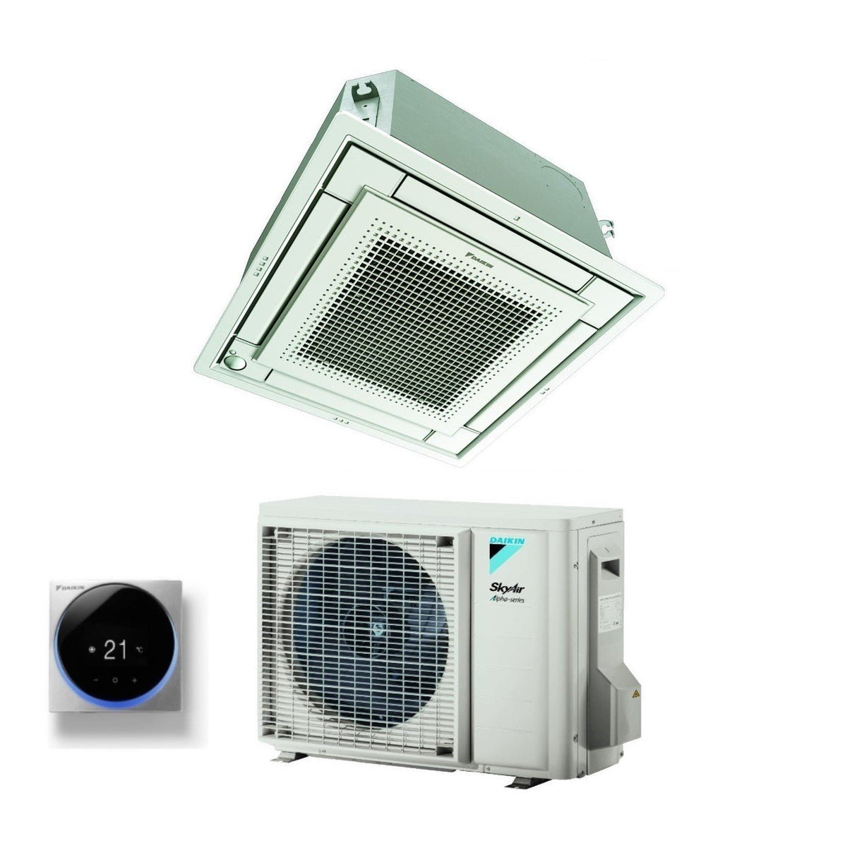 daikin climatizzatore condizionatore daikin a cassetta fully flat 18000 btu ffa50a rzag50a r 32 wi fi optional con comando a filo e griglia inclusi
