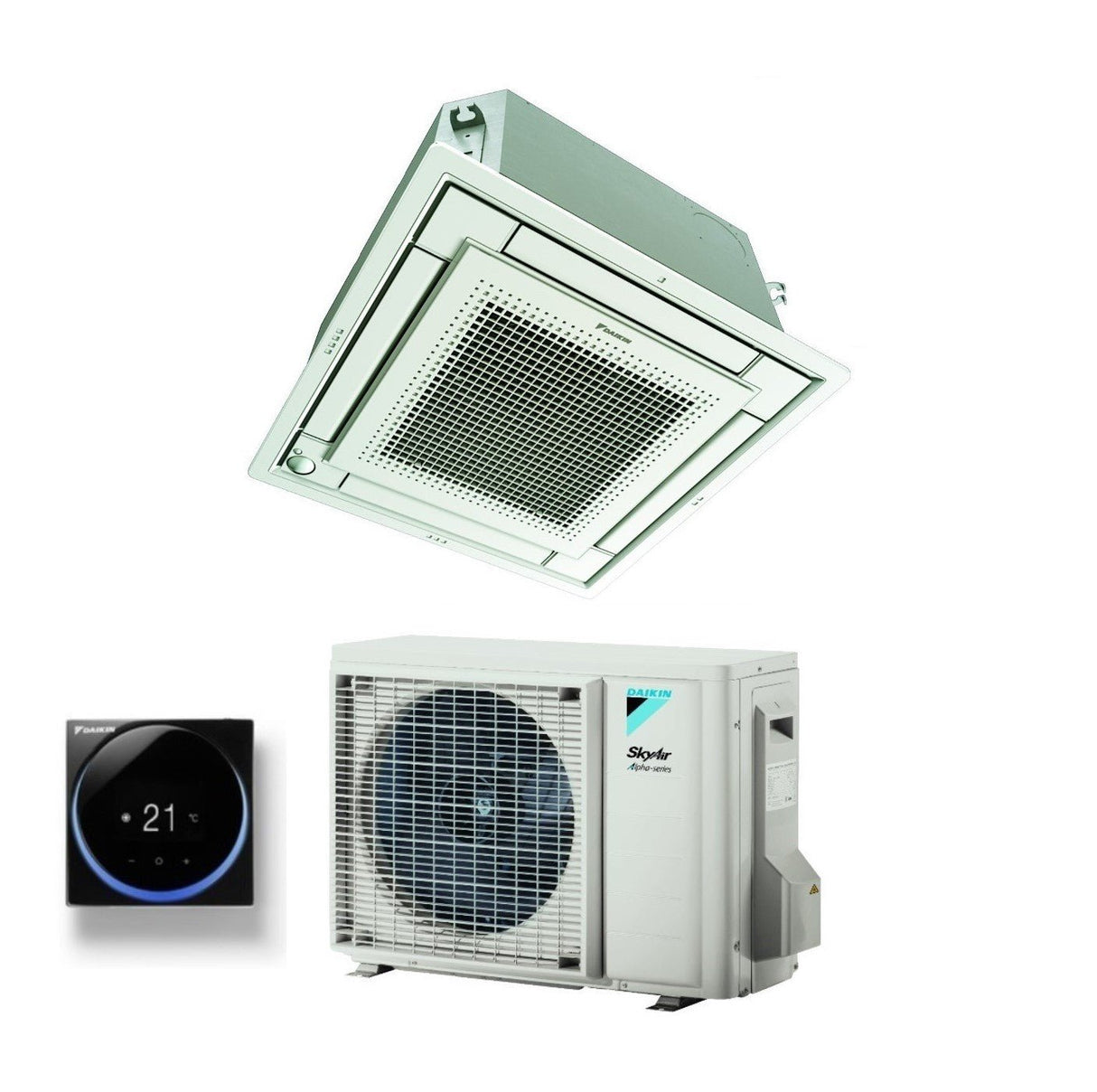 daikin climatizzatore condizionatore daikin a cassetta fully flat 18000 btu ffa50a rzag50a r 32 wi fi optional con comando a filo e griglia inclusi