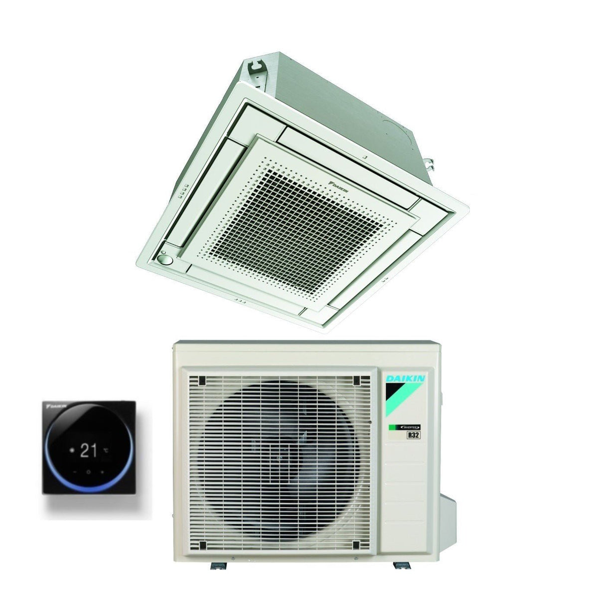 daikin climatizzatore condizionatore daikin a cassetta fully flat 9000 btu ffa25a9 r 32 wi fi optional con griglia inclusa classe aa garanzia italiana