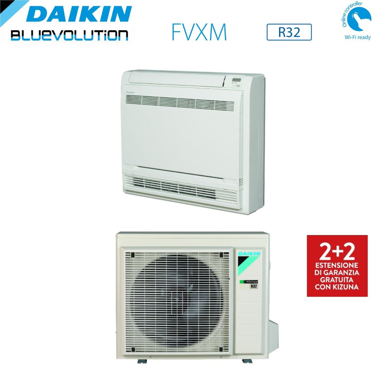 daikin climatizzatore condizionatore daikin bluevolution a pavimento 9000 btu fvxm25f r 32 wi fi optional telecomando a infrarossi incluso garanzia italiana