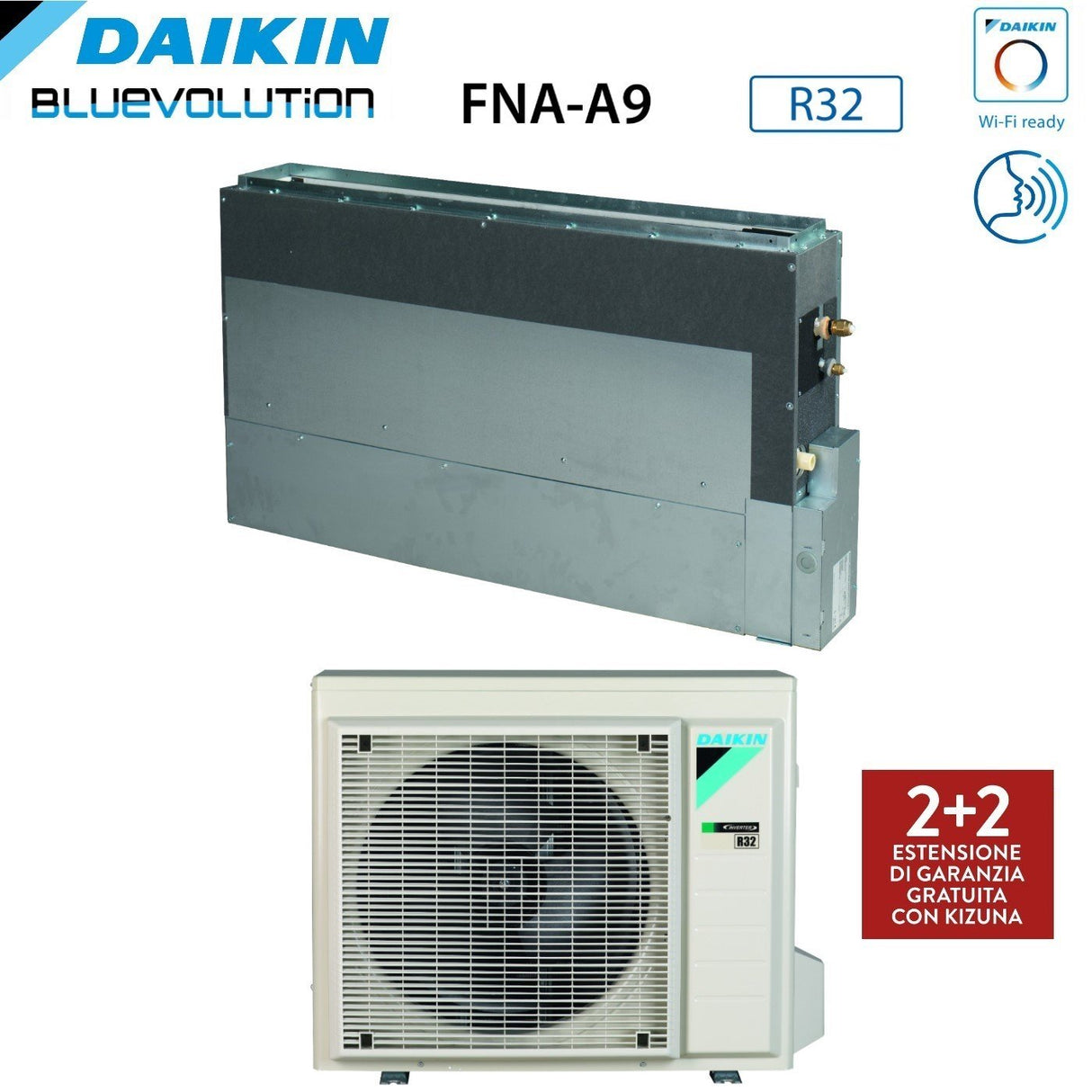 daikin climatizzatore condizionatore daikin bluevolution a pavimento ad incasso mini sky 18000 btu fna50a9 r 32 wi fi optional