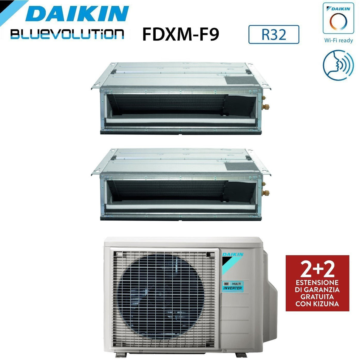 daikin climatizzatore condizionatore daikin bluevolution dual split canalizzato canalizzabile inverter serie fdxm f9 912 con 2mxm40m r 32 wi fi optional 900012000 garanzia italiana