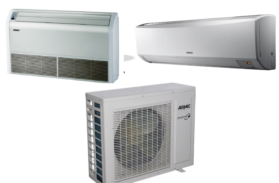 aermec climatizzatore condizionatore aermec dual split inverter 900012000 mkm35wsmkm25f soffittopavimento 912 con mkm420 r410a