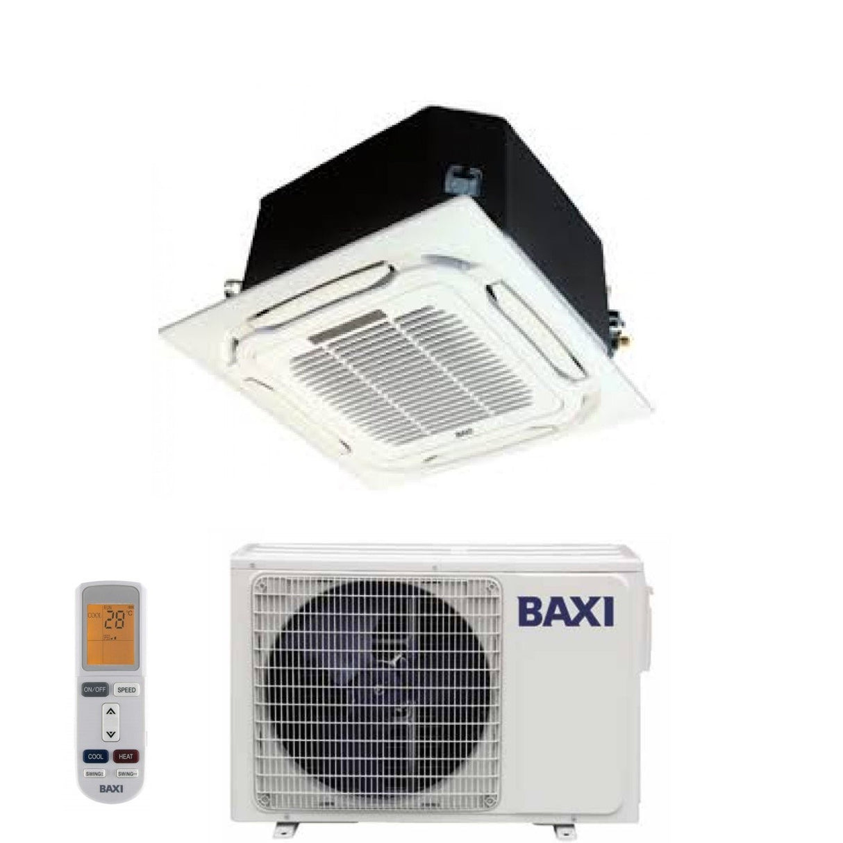 baxi offerta climatizzatore condizionatore baxi inverter a cassetta 12000 btu rzgbk35 r 32 wi fi optional con telecomando e pannello incluso novita