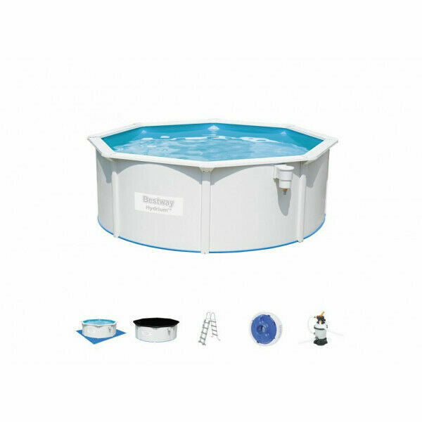 bestway piscina fuori terra bestway 56574 hydrium 360x120h tela basetop di coperturascaletta rampa esternapompa filtrante 10 990 litri